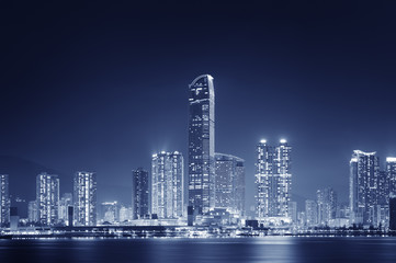 Skyline of Hong Kong City at night