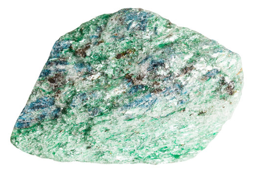 Fuchsite (chrome mica) mineral stone isolated