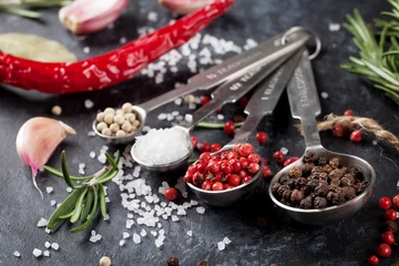 Keuken spatwand met foto Kruiden en specerijen © karandaev