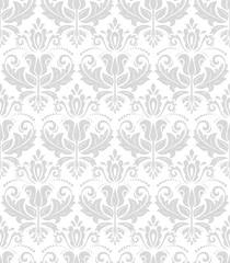 Foto op Plexiglas Oriental vector classic pattern. Seamless abstract background. Light silver wallpaper © Fine Art Studio
