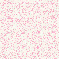 The pattern of hearts and arrows painted on hands