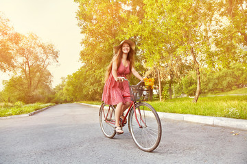 Young woman and bike - 101549878