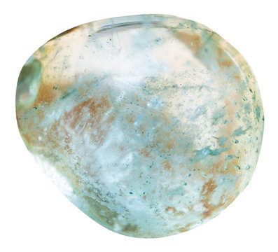 tubmled aquamarine (blue beryl) mineral gem