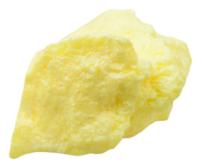 native sulfur mineral stone isolated on white