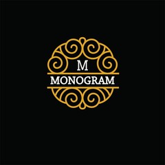 Elegant Line Art Logo and Monogram Design, vector template.