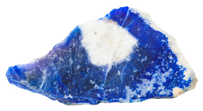 deep blue lazurite mineral stone isolated