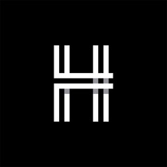 Capital letter H. Overlapping with shadows logo, monogram trendy design. 