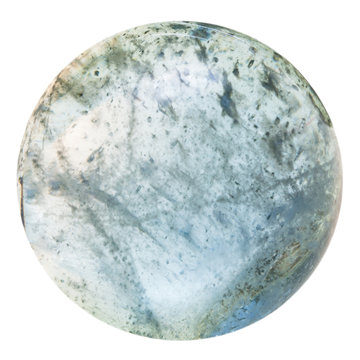 cabochon from aquamarine (blue beryl) mineral gem