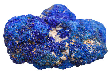 crystalline azurite mineral stone isolated