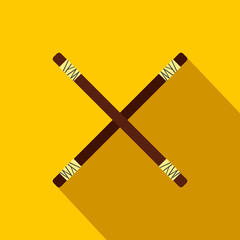 Wooden sword bokken flat icon