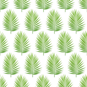 Palm leaf silhouette seamless pattern. Tropical leaves. Vector illustration