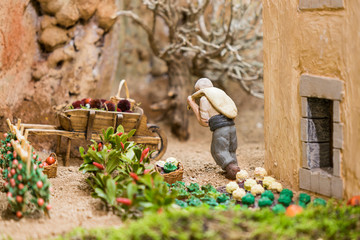 Figuras de belén en Navidad