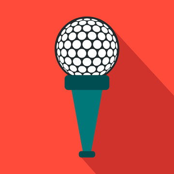 Golf ball on a tee flat icon