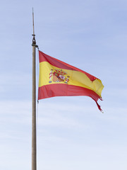 flag of Spain in the Fortress of Santa Barbara