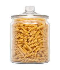 Rotini Pasta in a Glass Apothecary Jar
