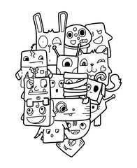 Funny doodle vector illustration