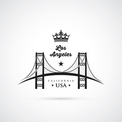 Naklejka premium Los Angeles sign - Vincent Thomas Bridge