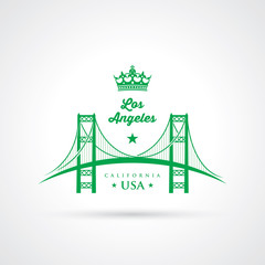 Fototapeta premium Los Angeles sign - Vincent Thomas Bridge
