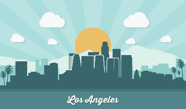 Los Angeles skyline - flat design