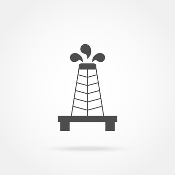 Oil rig silhouette on a white background
