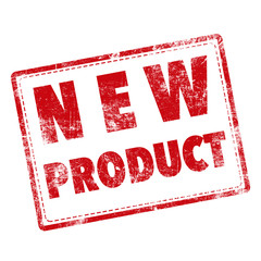 stamp word "new product" in red over white background