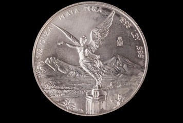 Half an ounce of silver Mexican Libertad-isolated