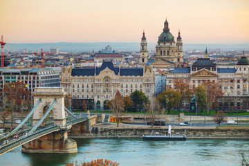 Fototapeta na wymiar Overview of Budapest with St Stephen (St Istvan) Basilica