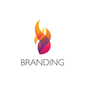 Abstract Color Fire Logo