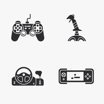 four flat game icons 