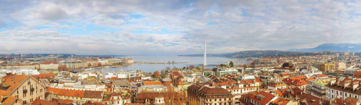 Aerial view of Geneva, Switzerland
