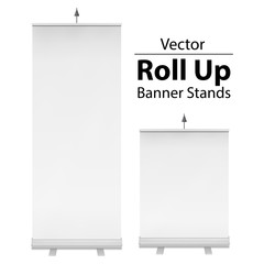 Blank Roll Up Banner Stand. Vector