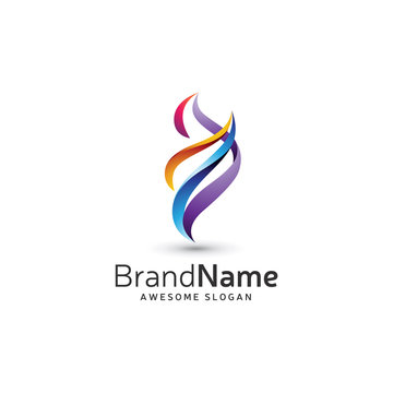 Abstract Color Flame Logo