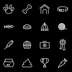 Vector line pet icon set. Pet Icon Object, Pet Icon Picture, Pet Icon Image - stock vector