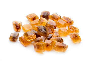 Large caramelized sugar on a white background.
