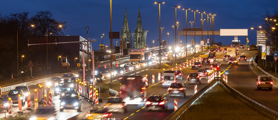 evening traffic cologne germany