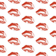 Seamless Pattern With Red Lips