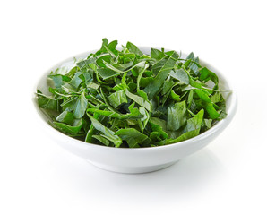 bowl of chopped parsley