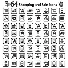 Shopping and sale icon set