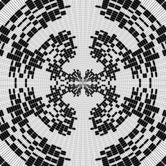 Collection of concentric circles with taper illusion
