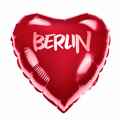 Berlin Herz Handschrift Luftballon rot Symbol