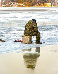 Naklejka premium Winter fishing