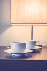Table light lamp with coffee cup