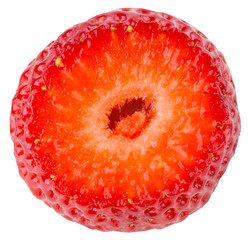 strawberry slice isolated on the white background
