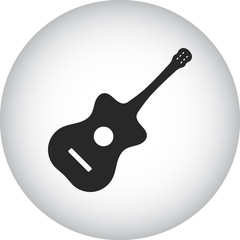 Acoustic guitar simple icon on colorful background