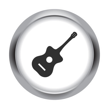 Acoustic guitar simple icon on colorful background