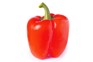 Bell peppers red. Isolated on white background.  cut off the path.