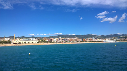 View of Badalona beach, Spain