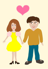 Couple in love, a man and a woman