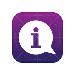 Info with bubble speech icon