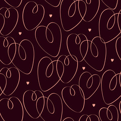 St. Valentine's seamless pattern with hearts, vector illustration for wrapping paper, greeting cards and textile swatches.